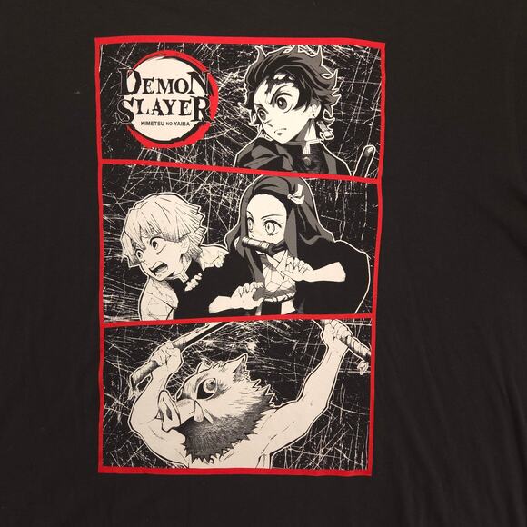 Demon Slayer Anime Short Sleeve Crew Neck Graphic T-Shirt Mens Size 2XL Black - Picture 4 of 9